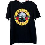 guns n' roses Vintage Band T Shirt Circle Logo Black Short Sleeve Photo 0