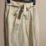 Free People High Waisted ‘90S Peg Paperbag Pants in Creme- Size 8 Photo 4