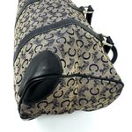 CELINE Vintage Macadam Boston Bag – Triomphe Horse Carriage Logo, Navy Canvas Photo 4