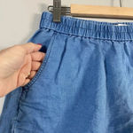 Madewell Chambray Pull On Shorts Edwina Wash Women's Size Medium Linen Pockets Photo 1