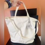 London Fog NWT$88 Collection Laura Large Tote Bag Carryall Off White Butter Soft Photo 2