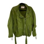 We The Free Free People Rebel Rebel Knit Moto Jacket Green Size small Photo 0