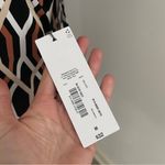 Liz Claiborne Flutter Sleeve Work Blouse Medium Black White Coral Geometric Top Photo 4