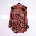 Free People Lady Luck High Neck Long Sleeves Cut Out Back Mini Tunic Dress Red Photo 0