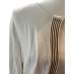 Preston & York Striped Cardigan Sweater Cream Open Front Long Sleeve Knit Top‎ Photo 2