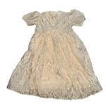 Dream Sister Jane Midi Smock Dress Cream Texture Jacquard Cream Lace Size XL Photo 5