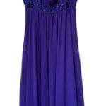David's Bridal David’s Bridal Purple Sequin Beaded Chiffon Maxi Dress Size 12 Photo 0