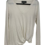 Sunday in Brooklyn  Cream V Neck Twist Front Sweater Womens Small Boho Casual Photo 0