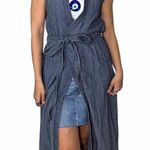Madewell Navy  maxi wrap dress with tie front, side pockets and belt #maxidress Photo 2