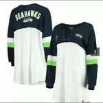 NFL NWT Women's Seattle Seahawks Lace-Up Long Sleeve T-Shirt  Top | Size XS Photo 1