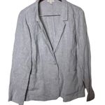 Eileen Fisher  metallic grey Organic Linen Fitted Shaped Blazer Sz 3X  $298 Photo 0