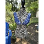 Aerie Women Blue Swimsuit Top Size M Floral Bikini Retro Boho Beach Vacation Photo 8