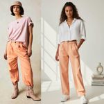Free People NEW  Addy Wide Leg Chino Pants Coral Pink Size 8 Elevated Basic Boho Photo 1