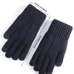 Black Knit Gloves with Faux Fur Lining 3 sets Photo 5