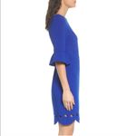 Adelyn Rae  Blair Sheath Dress Cobalt Blue L 12 Ruffle Sleeves Cutout NWT Photo 5