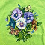 Vintage Flower Graphic Tee Green Size M Photo 1
