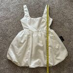 Lulus Lulu’s Regal Cutie white satin bubble hem mini dress size L NWT Photo 8