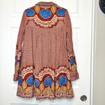 Free People Smell the Roses Boho Floral Long Sleeve Mini Shirt Dress S Photo 5