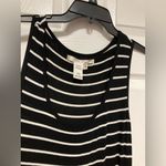 Studio M Black and White Striped Sleeveless Maxi Dress Photo 4