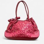 Brighton Valencia Leather Floral Embroidered Shoulder Bag Purse in Pink Photo 0
