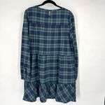 Southern Tide NWT Flannel Plaid Ruffle Knew Length Dress Large Blue & Green Photo 1