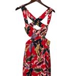 NBD  Naven Revolve Cut Out Floral Dress Women’s XXS Red Tropical Slit Midi Photo 3