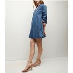 Veronica Beard NEW NWT  Denim Shift Dress Womens XS Blue Long Sleeve Mini Photo 3