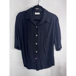 Croft & Barrow Vintage Textured Button Front Blouse Short Sleeve Women's Med Photo 1