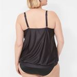 Lane Bryant No-Wire Blouson Tankini Top Black Floral Built In Bra Swim Size 28 Photo 7