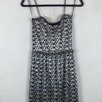 ZARA  Shimmery Metallic Silver Black Ruffle Party Mini Dress Small Photo 2