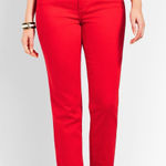 Talbots  Plus 20W Jeans Flawless Scallop Hem Denim Slim Ankle Red Curvy Fit Photo 0