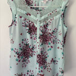 Candie's  Light Blue Floral Lace Top Photo 0