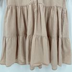 Apiece Apart Mini Dress Pink Blush Maurino Drop Waist 3/4 Sleeves Button Size XS Photo 5