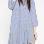 ZARA Trafaluc Asymmetric Striped Dress Blue White Women’s Size XS Photo 0