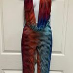 May pink Multicolored Backless Halter Bodycon Jumpsuits Photo 3