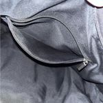 Black and White Canvas Zip Top Tote Bag with Interior Zipper Pocket Photo 5