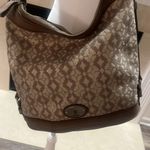 Fossil Maddox Beige metallic Leather Canvas over the shoulder hobo purse Photo 4