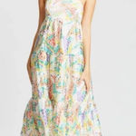 C/MEO COLLECTIVE $255 Set Up Multicolored Burn Out Midi cocktail Dress sz. 4 S Photo 0