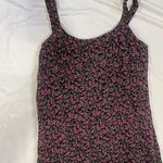Fashion Fuse Vintage Dainty Floral 100% Silk Tank Maxi Dress Sz Medium Goth 90s Photo 2