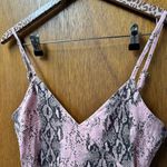 superdown Kristie Denim Snake Mini Dress Asymmetrical Buttons Pink Medium M Photo 6