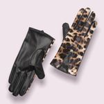Vince Camuto NWT LEOPARD PRINT FAUX LEATHER GLOVES Photo 0