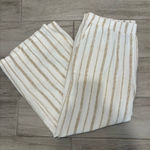 JM Collection  White and Tan Striped Cropped pants size Medium‎ Photo 0