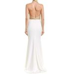 Issue Embroidered Sequin Bodice Gown Ivory Gold Size 6 NWT Photo 2