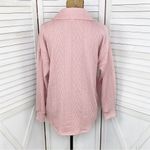 7th Ray ‎ Cable Knit Button Front Shirt Jacket Shacket Pink Small Photo 6