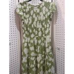 Sweet Wanderer Green White Floral Smocked Tiered Maxi Dress Size L Photo 2