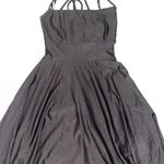 Papaya Black Satin Flowy Dress Photo 2