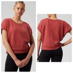 Athleta  Sundown Shirred boxy heavyweight tshirt style lightweight sweatshirt m Photo 2