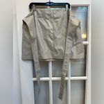 Topshop  Vinyl Wrap Skirt Vegan Faux Leather Grunge Punk  Dove Grey Size 14 NWT Photo 5