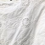 Roolee White Cotton Eyelet Puff Sleeve Blouse M Photo 3