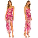 Sau Lee Freida Silk Dress Pink Floral Maxi Revolve Size US 4 Photo 6